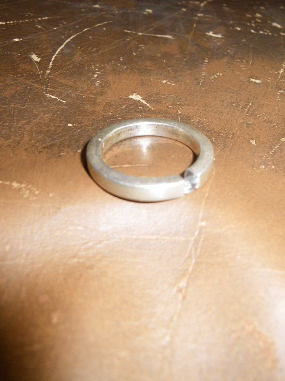 Unisex Sterling Silver Ring w/ Aquamarine Gemstone